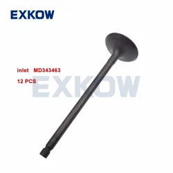 12PCS Inlet/Exhaust Valve for Mitsubishi Pajero Montero V65 V75 6G74 Engine MD343464 MD351828 MD343463