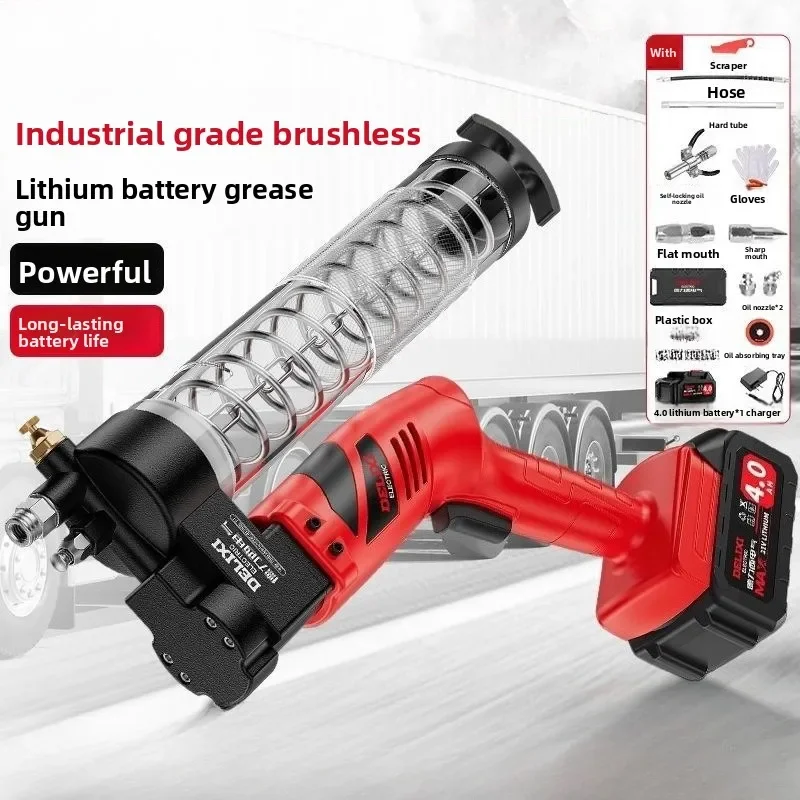 Pistola de manteiga elétrica 2025, bateria de lítio automática de alta pressão 24v, artefato de manteiga, escavadeira, capacidade 600cc