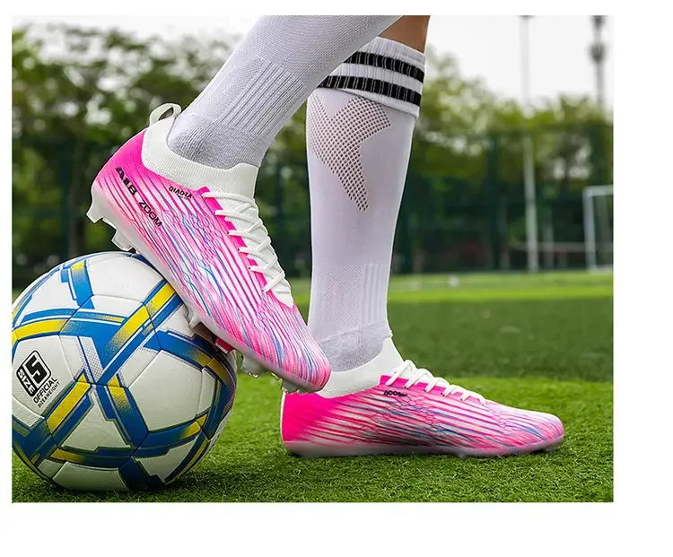 

Unisex Low Collar Turf Football Shoes Wear Resistant Rubber Outsole Cushioned Insole Lightweight Lawn Match Training Sneakers