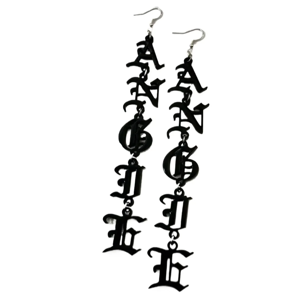 

Серьги с именем на заказ, длинные акриловые серьги-зеркала, индивидуальные стальные серьги с буквами для женщин и девушек, модные украшения в стиле хип-хоп