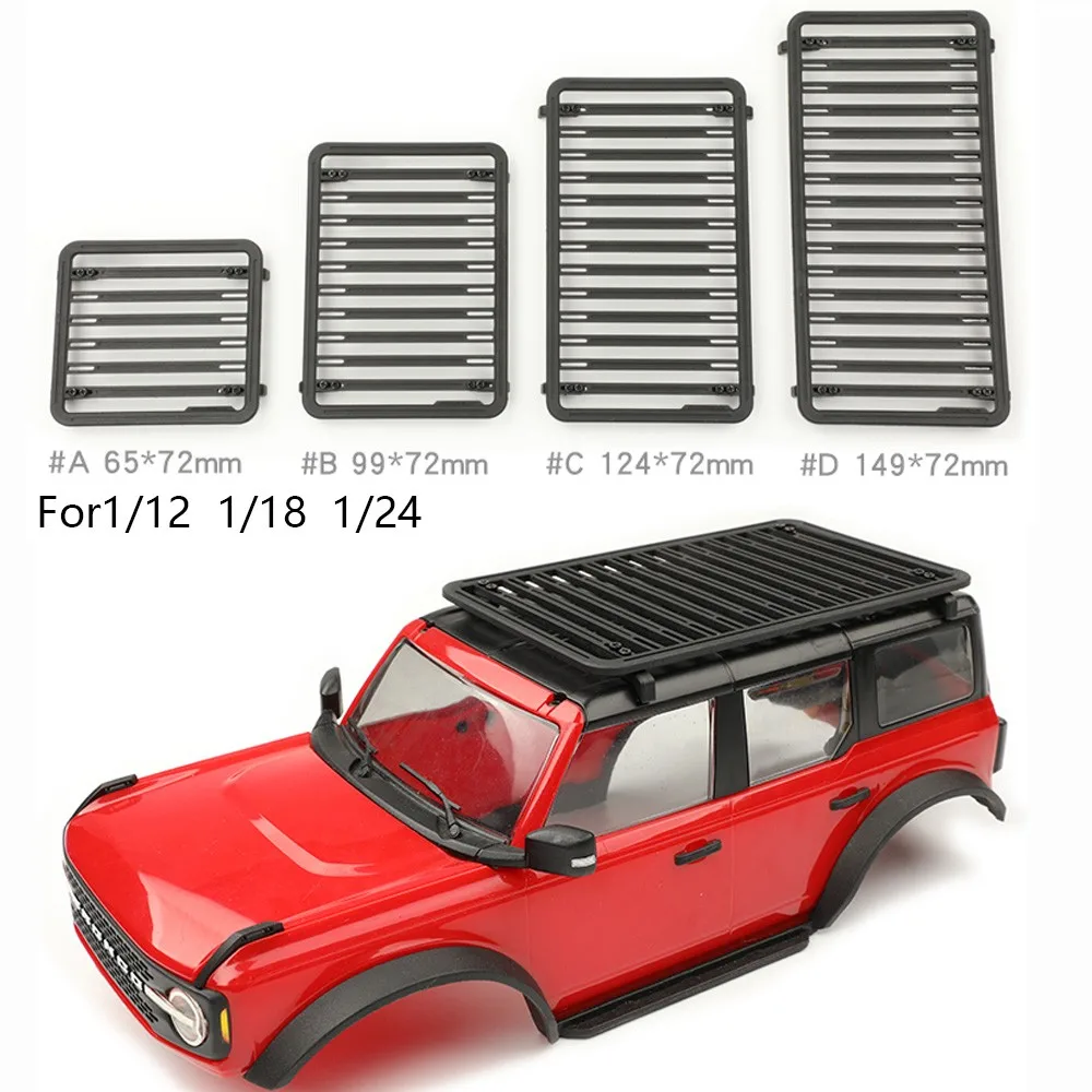 Black Simulation Plastic Roof Luggage Rack for 1/18 1/12 1/24 RC Crawler Traxxas TRX-4M Car TRX4M SCX24 Upgrade Parts