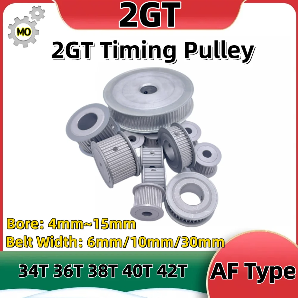 

GT2 Timing Pulley AF Type Bore 4mm~15mm Belt Width 6mm 9mm 10mm 30mm GT2 Pulley 34T 36T 38T 40T 42T 2GT Timing pulley