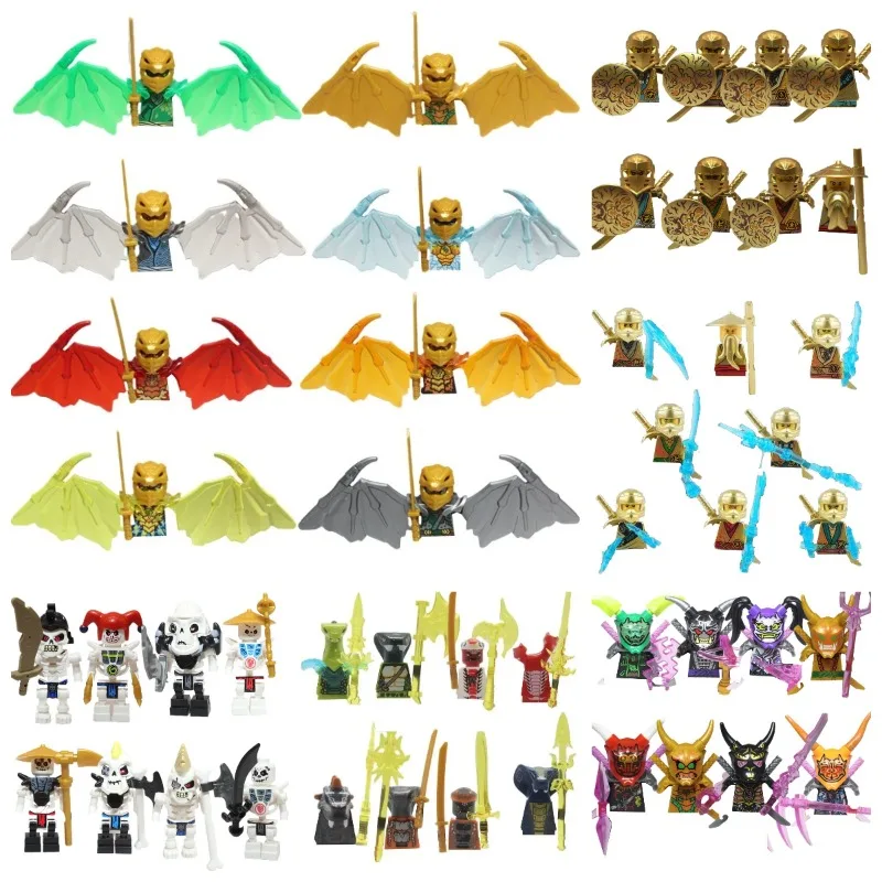 104 PCS ninja building block doll set, assembled role action doll DIY building block doll toy boy birthday gift. view 2