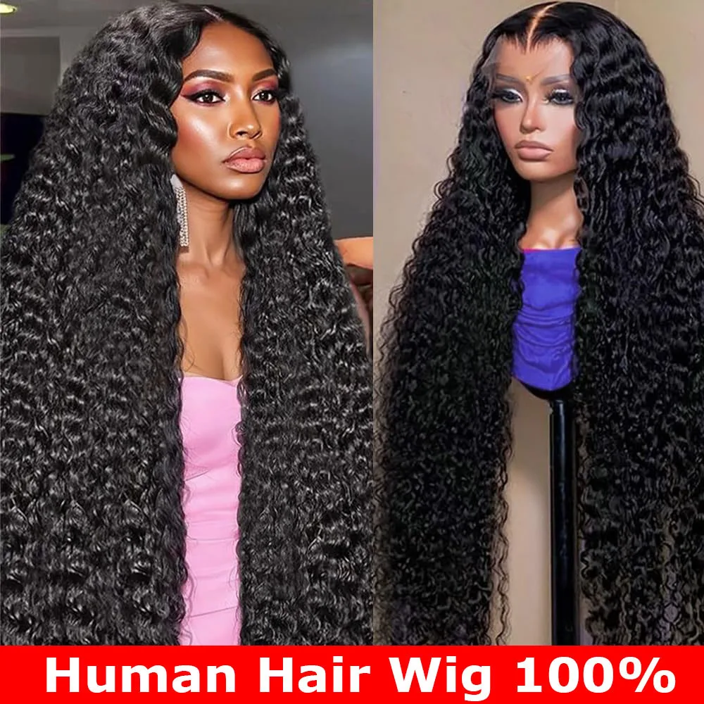 

250 Density 13x6 13x4 HD Deep Wave Lace Frontal Wigs Brazilian Water Wave 40 44 Inch Curly Pre Plucked Lace Front Human Hair Wig