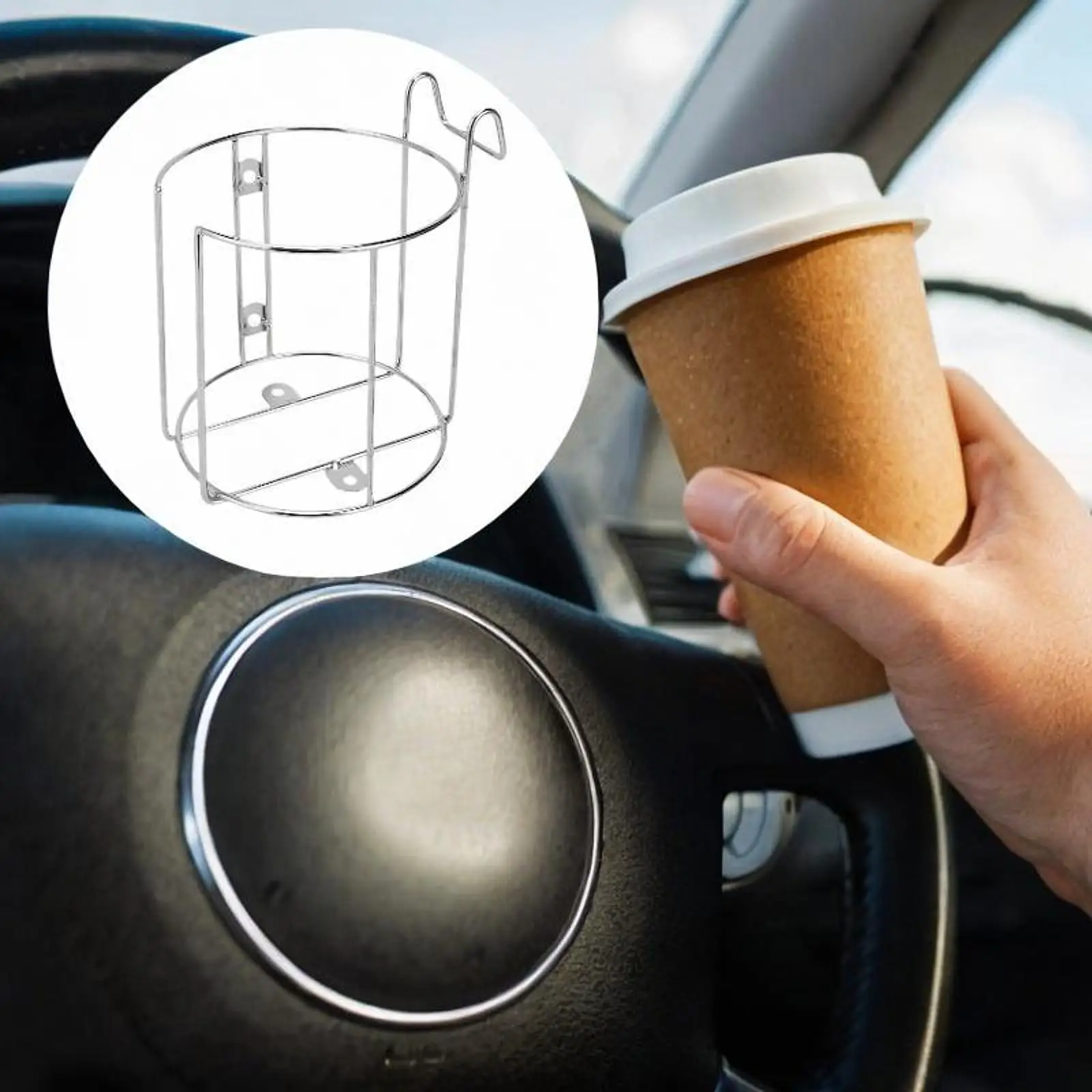 Portavasos para carrito de compras, organizador de botellas, práctico soporte para bebidas de acero inoxidable resistente al desgaste para botella de leche de cuna
