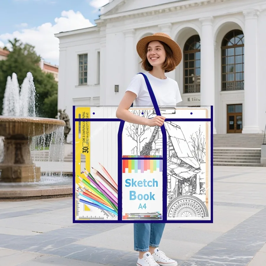 Bolsa de armazenamento de pôster extragrande para portfolios de arte e quadros de avisos 30 x 25 polegadas, ideal para armazenar scrapbooks, lembranças Anc