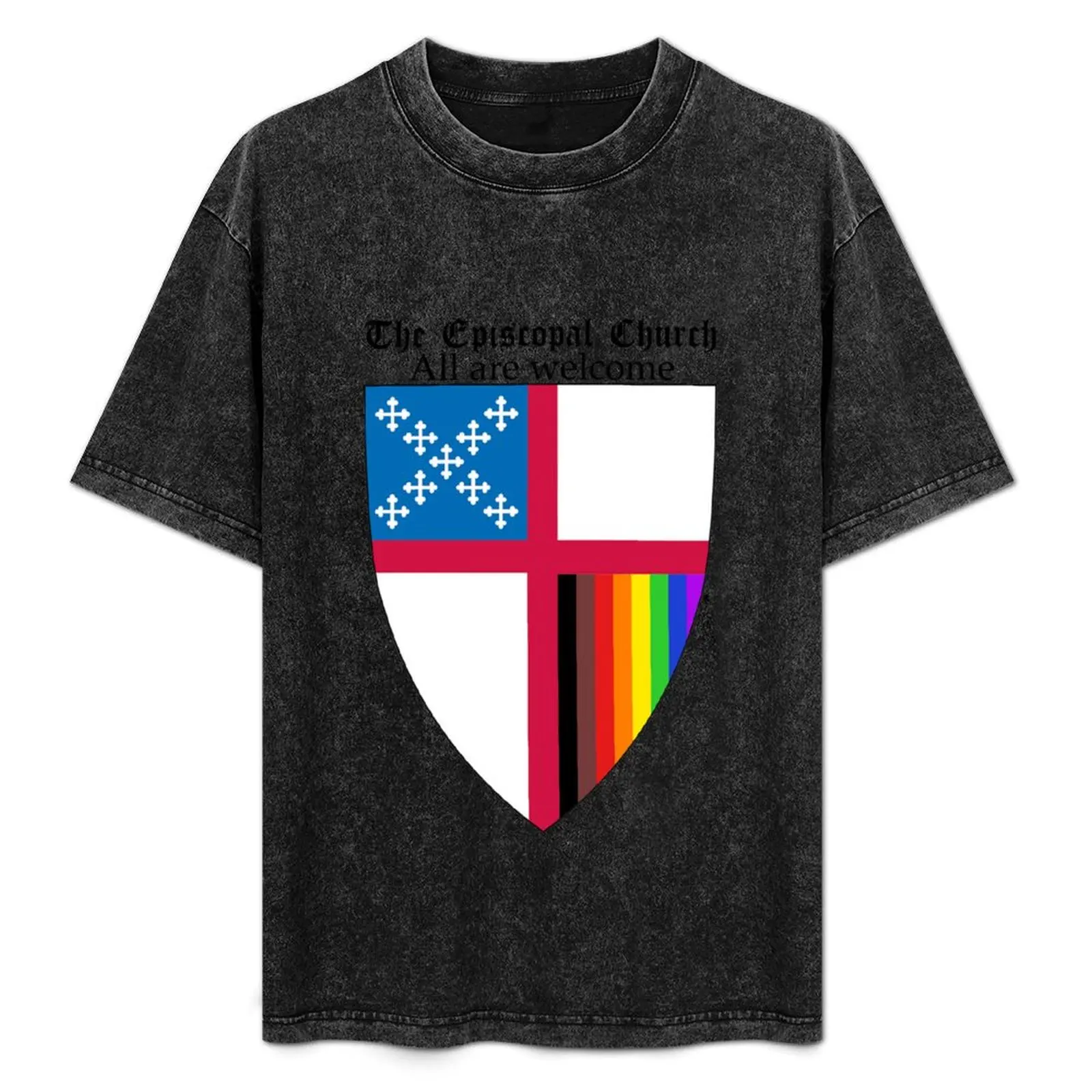 

Episcopal Church Shield with 8 Colours Rainbow Pride 2 T-Shirt customs clothes heavy weight t shirts for men