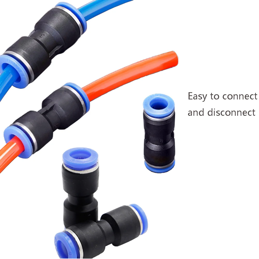Raccordi per linea d'aria con connettore a spinta dritto 1pc PU 6mm/8mm/10mm/12mm connettori pneumatici a sgancio rapido per tubo 1/4 5/16 3/8 1/2