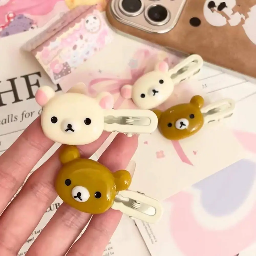 Rilakkuma Kunststoff Welle Entenschnabel Clip Seitenclip College-Stil Haarnadel Ornamente süßes Mädchen Cartoon Anime Peripherie Geburtstagsgeschenk