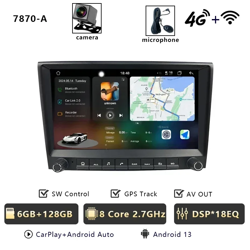 CHSTEK Carplay Android 13 Voor Porsche 911 987 997 Cayman Boxster Autoradio Speler Multimedia GPS WIFI 4G RDS Bluetooth Autoradio - afbeelding 1