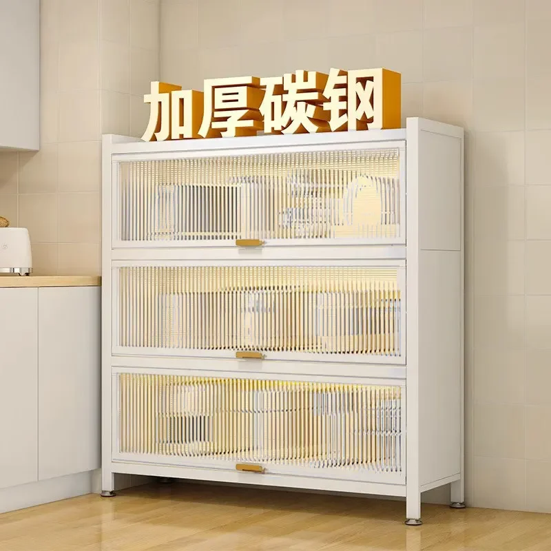 Kitchen Floor-to-ceiling dining room Locker with door Locker Microwave oven Pot multi-layer functional storage cabinet shelf