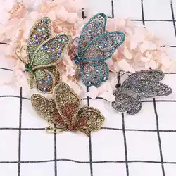 Spille a farfalla vintage Strass di cristallo Spille in metallo smaltato Spilla animale per insetti Abbigliamento Gioielli Regali