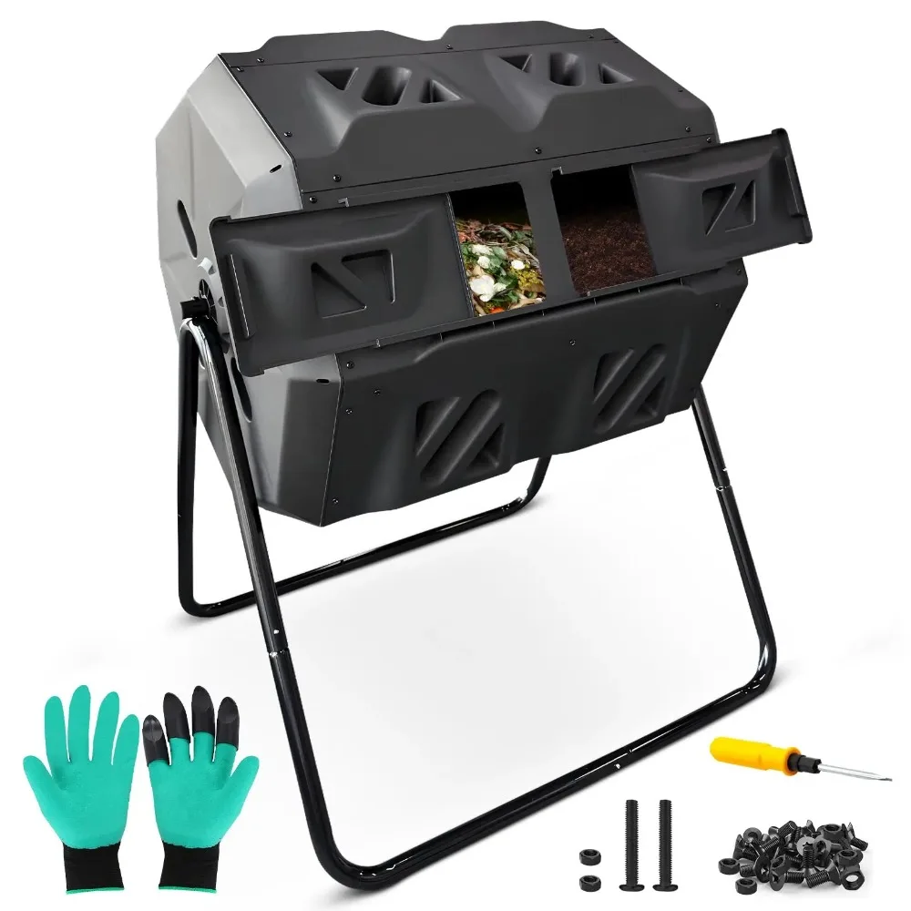 Compost Tumbler, 21-Gallon (80L) Outdoor Garden Compost Bin