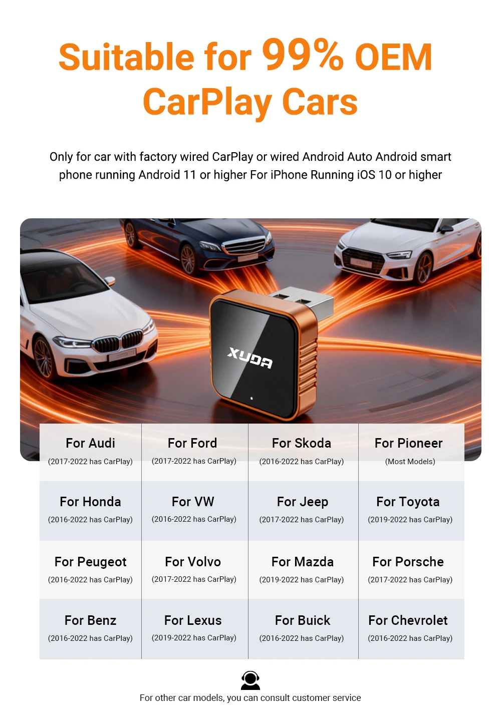 2026 2-in-1 Kabelloser CarPlay Dongle Kabelloser Android Auto Adapter AI Smart Box Intelligente Autosysteme für Fahrzeuge mit Kabel-CarPlay – Detail 9