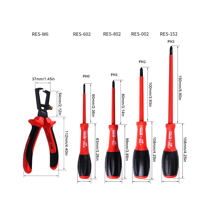 Japan RUBICON 14 PCS VDE Insulated Pliers Screwdrivers Set with Tool Kit 1000V Electrician Repairs Tool Set  NO.REV-14