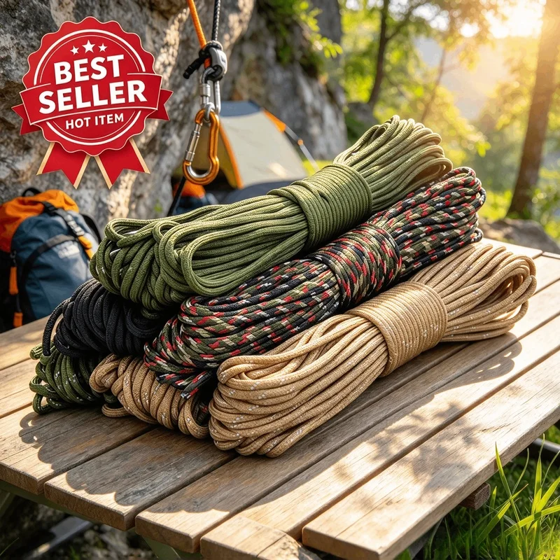 550 Paracord 7 Strand 4mm Tactical Parachute Cord, Outdoor Camping Survival Rope for DIY Bracelet Handmade Projects