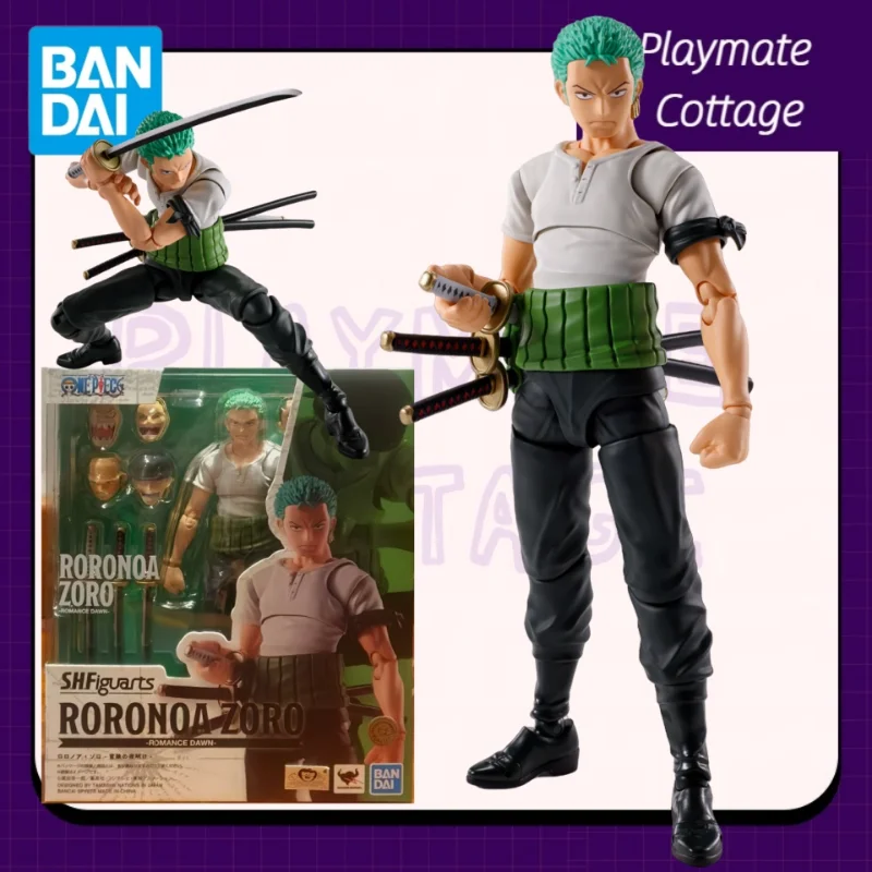 

BANDAI Genuine SHF ONE PIECE Anime Figure RORONOA-Z0RO ROMANCE DAWN Finished Goods Original Box Brand New for Boys Kids Gift