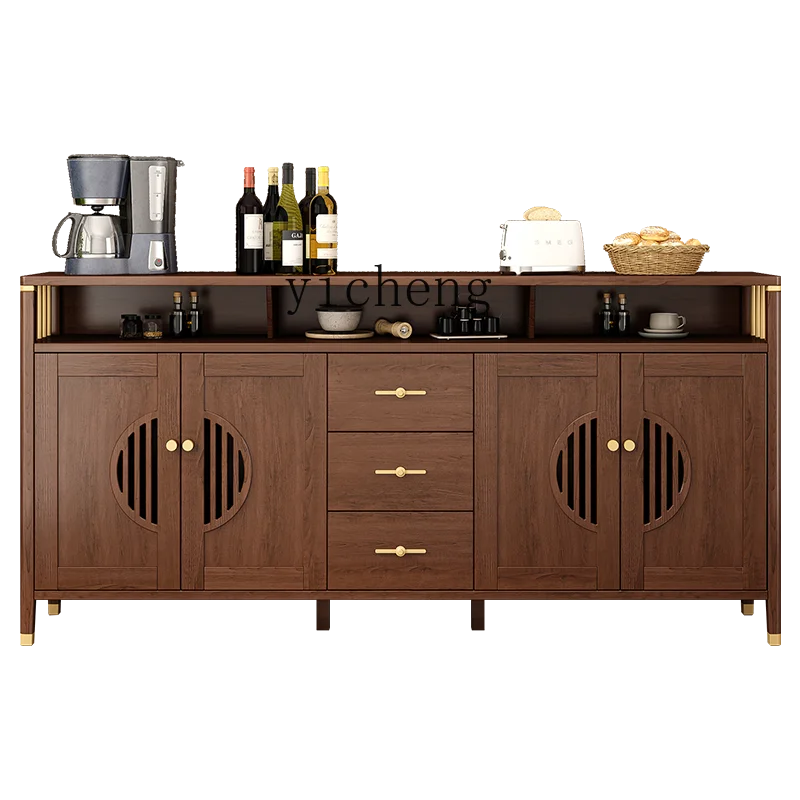 multi-functional locker integrated storage against the wall side cabinet kitchen solid wood color tea cabinet home decor