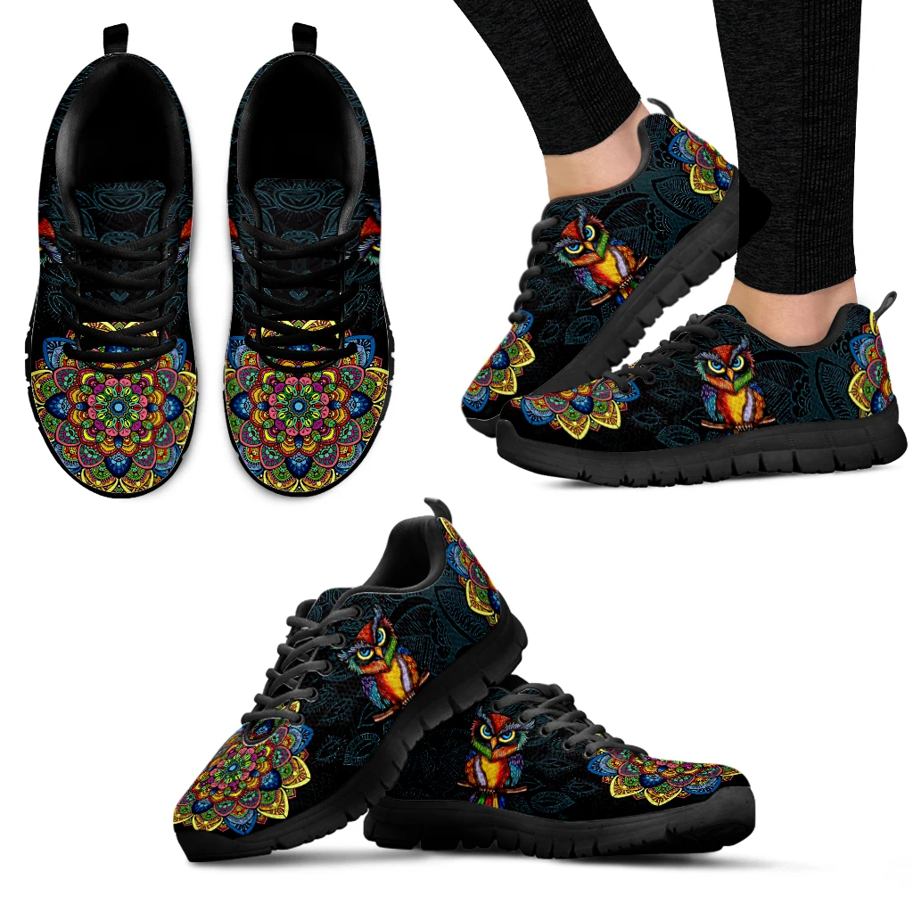 INSTANTARTS Mandala Owl Design Brand Fashion Sneakers Comfortable Summer Breathable Shoes Walking Shoes/Basketball Shoes