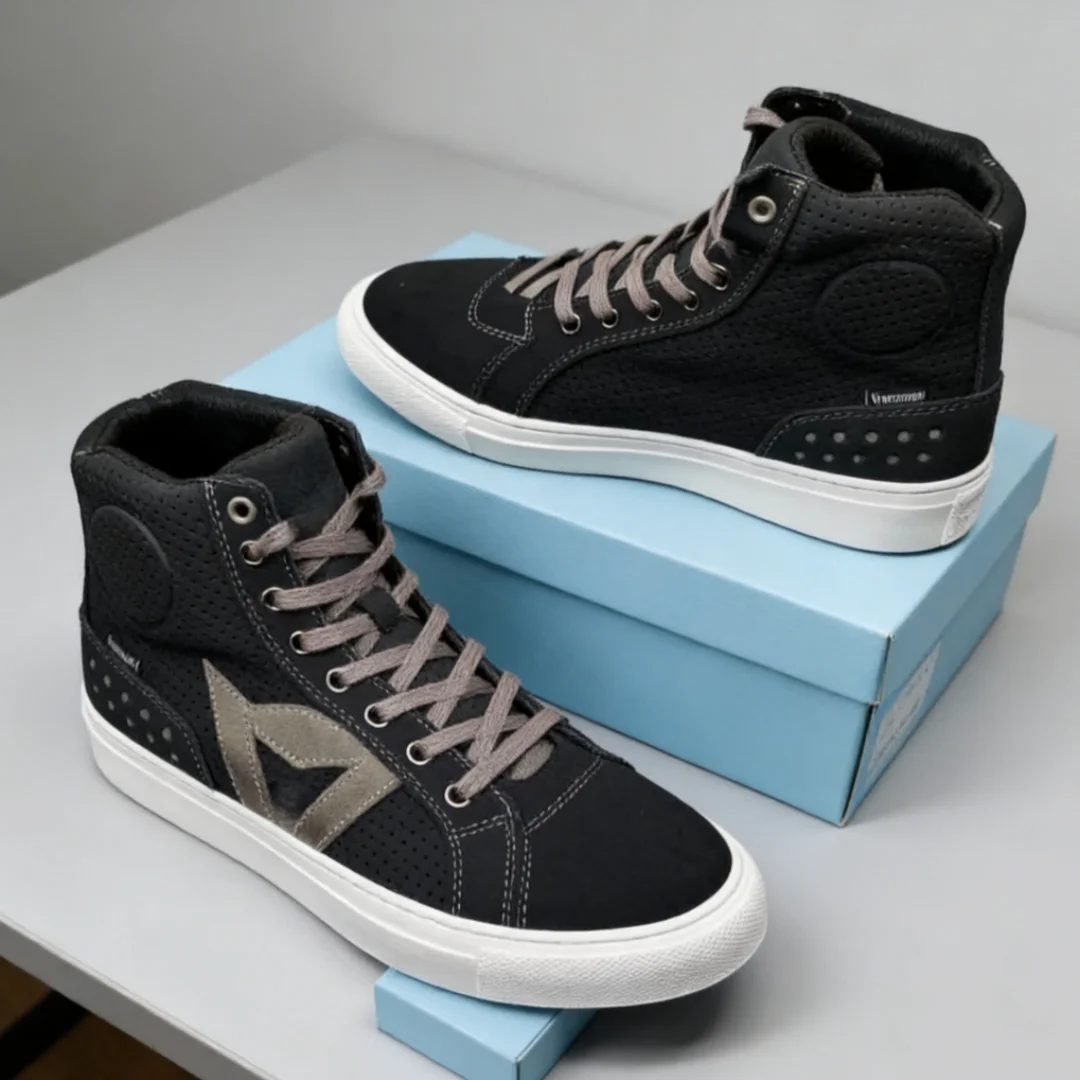 

Luxury Brand Street Biker Air Leather Sneakers Cycling Shoes Summer Breathable Motorcycle Boots Outdoor Non-slip Casual Shoes