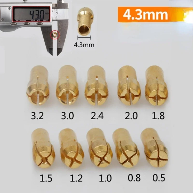 Brass Collet Set For Rotary Tools & Drills – Fits 4.8mm (0.19