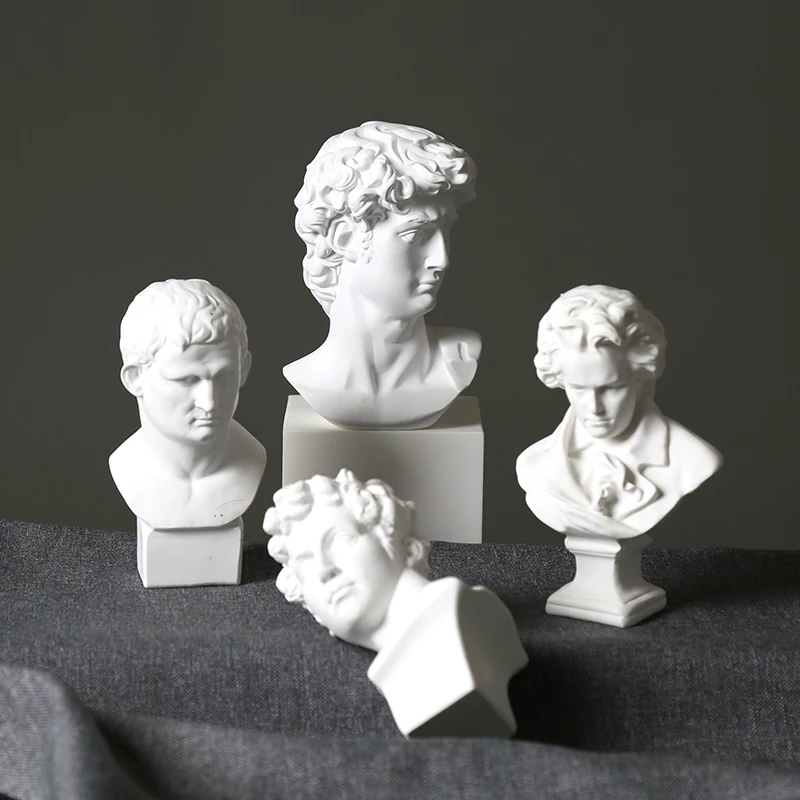 Nordic David World Famou Resin Bust Sketch Practice Model Plaster Head Decoration Living Room Art Portrait Home Decoration