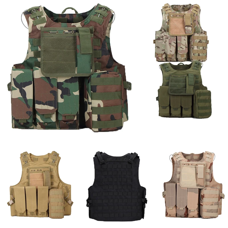 

Тактический жилет CS Game Airsoft Assault Molle Vest Оборудование Уличная одежда Охотничий камуфляжный жилет Боевой жилет безопасности
