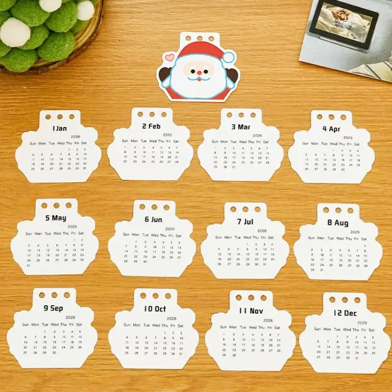 

Desk Calendar 2026 Christmas Mini Cartoon Cute Patterns Table Creative Top Decoration Daily Planning Small Monthly
