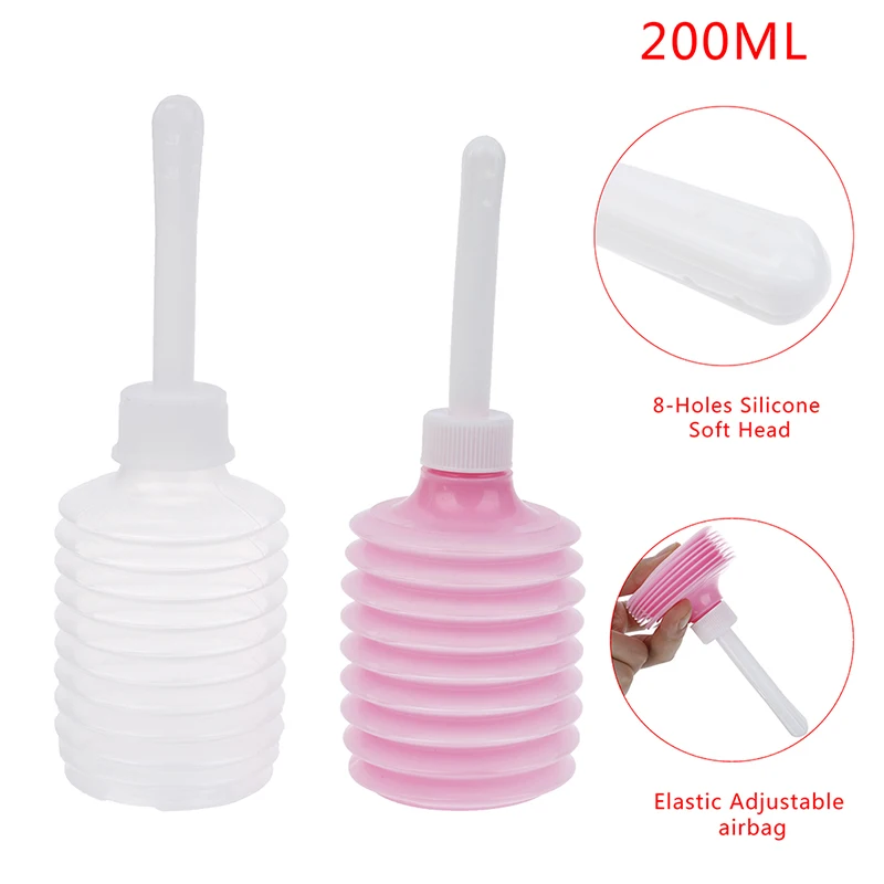 1Pcs 200ml Disposable Medical Vaginal Irrigator Retractable Vagina Anal Douche Feminine Hygiene Enema Cleaner PVC Rectal Syringe