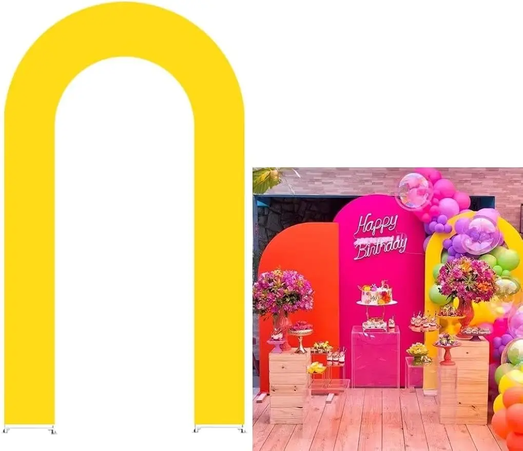 Open Arch Backdrop Stand Cover for Birthday Party U-Shaped Stretchy Double-Sided Baby Shower Wedding Decor Supplies