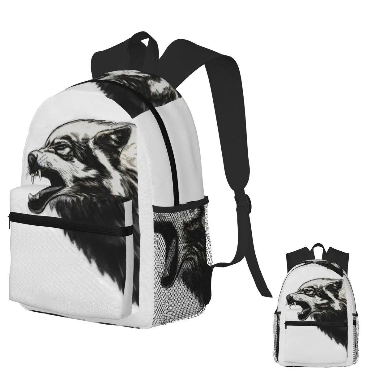 

Snarling Wolf Student Backpack School Bag Hiking Travel Daypack for Boys Girls Bookbag Shoulder Bags