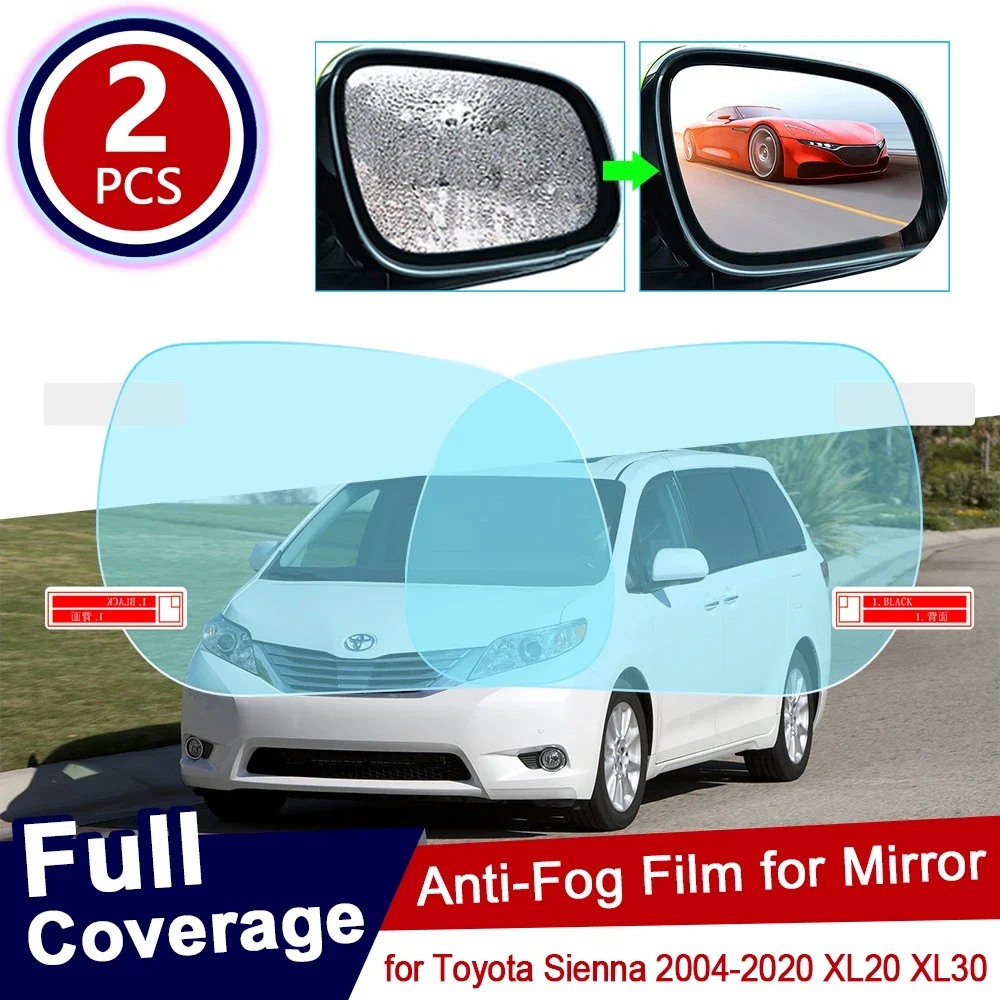 for Toyota Sienna 20 30 2004~2019 XL20 XL30 XL Full Cover Anti Fog Film Rearview Mirror Rainproof Anti-Fog Films Accessories