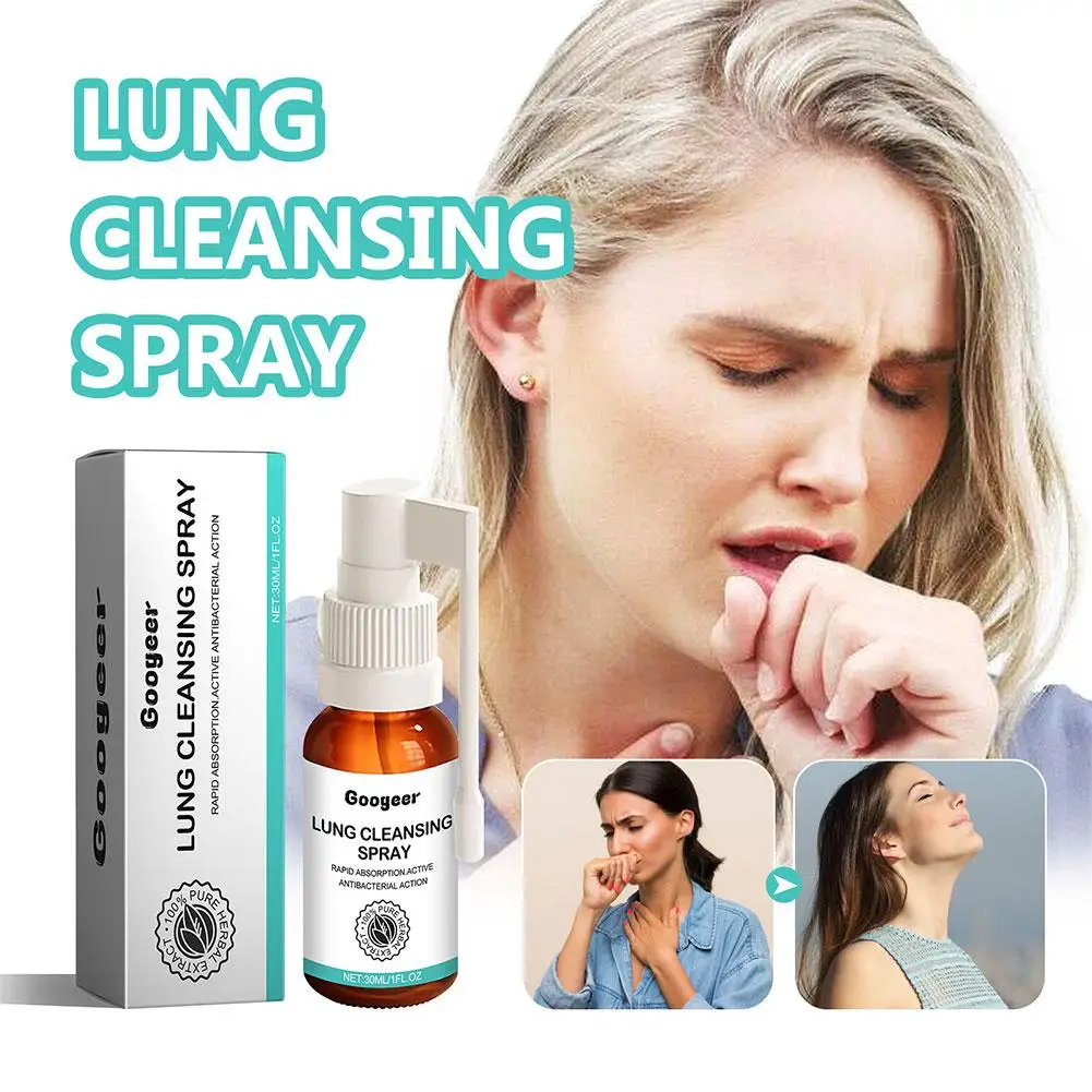 Herbal Lung Cleanse Spray, Poderoso Suporte Pulmonar, Inflamação Alivia Dore, Pare de Fumar Garganta, 30ml