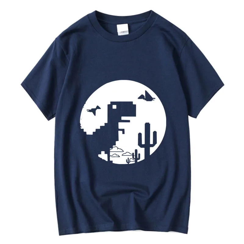 XINYI Men's T-shirt 100% Cotton Loose Funny Game Dinosaurs Print Customizable Hand-painted Unique Design Casual Wear