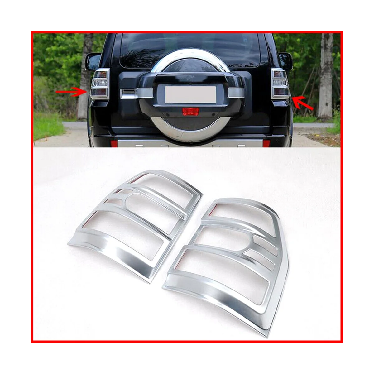 Achterlichtlampdeksel Voor Mitsubishi Pajero V93 V97 2007-2019 Accessoires, Achterlichten Chromen Frame Beschermlijst