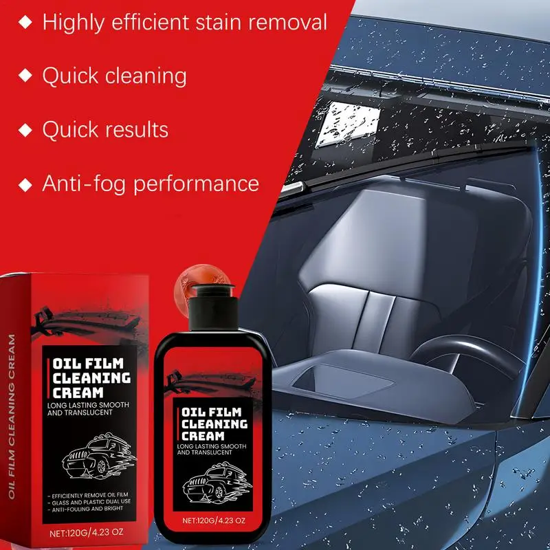 Oil Film Cleaner For Car Glass Oil Film Stain Remover For Auto 100ml Automotive Glass Cleaning Front Windshield Glass Oil Film