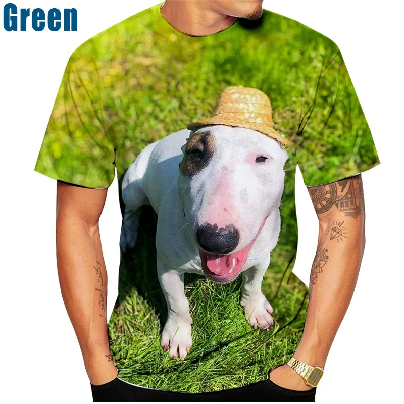 Novelty Men/Women Casual T-shirt Fashion Bull Terrier 3D Printed Short Sleeve tops trend Dogs print Funny shirt