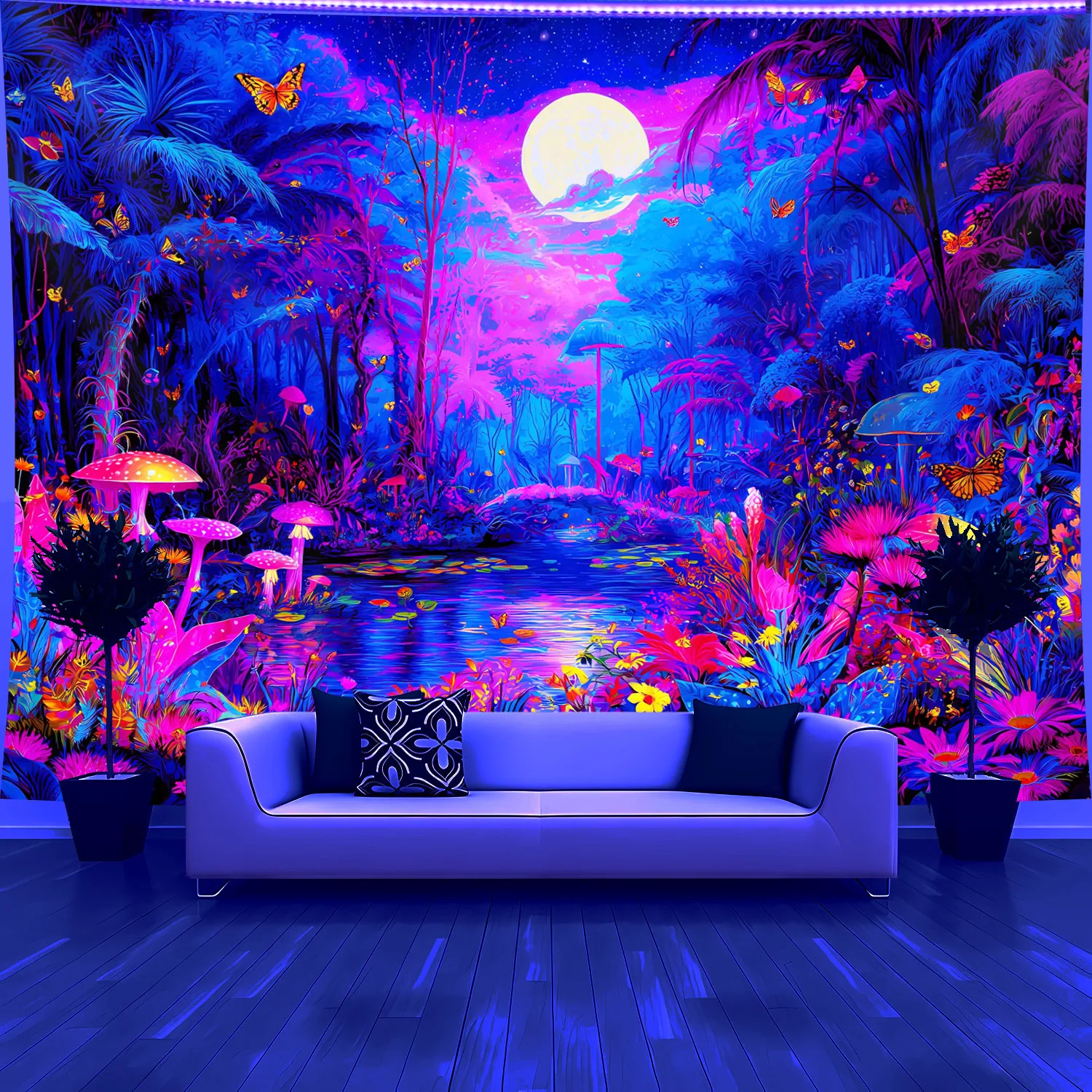 VIKAMA مسحور الغابات نسيج غرفة المعيشة ميزة جدار ديكور غرفة نوم البوهيمي نمط المفروشات المنزلية لهجات الغرفة