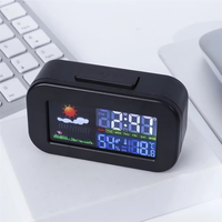 -AT52 Weather Station Clock With Color Display Temp&Humidity Monitor Backlit For Kids Teens Students - Bedroom Dorm Desk