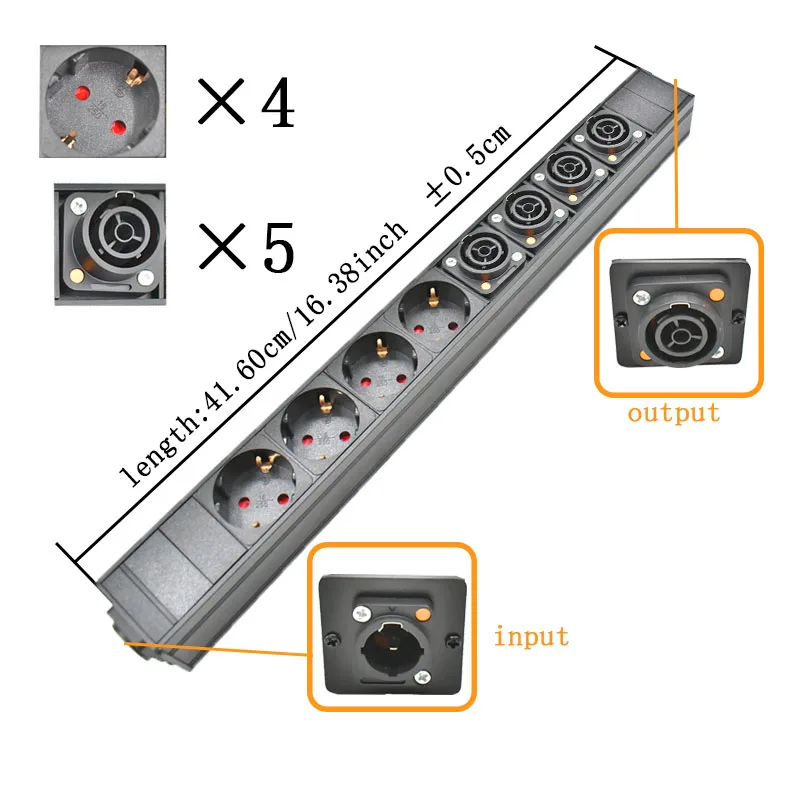 NAC3FPX NAC3MPX EU PDU Stekkerdoos Schuko Powerlink box audio 3P luchtvaart EU-aansluiting 1-12AC - afbeelding 1
