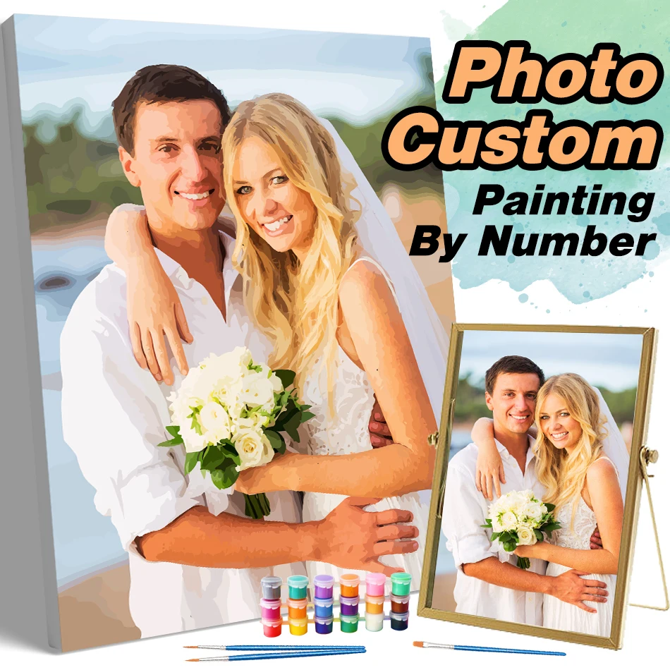 

Personalized digital oil painting photo customization DIY digital oil painting portrait family photos