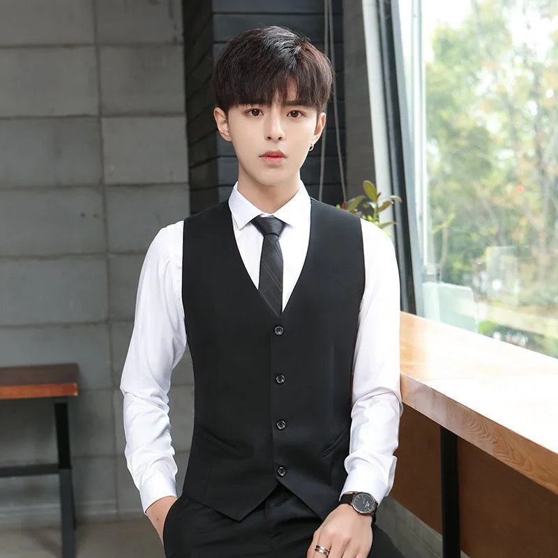 L66179 suit vest men's Korean version slim trend suit small vest best man wedding business formal casual shirt suit