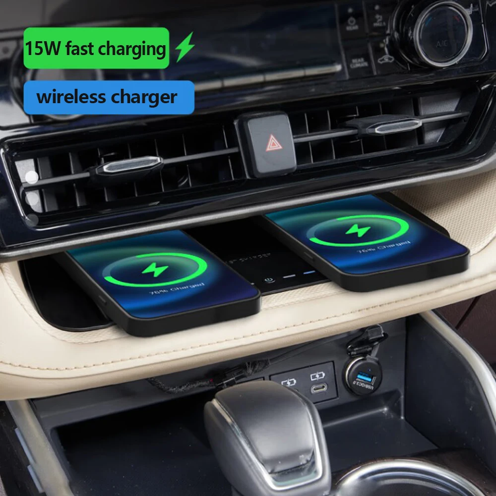 

Car wireless charger For Toyota Highlander Crown Kluger 2022 2023 phone holder mount charging pad fast charge Accessories