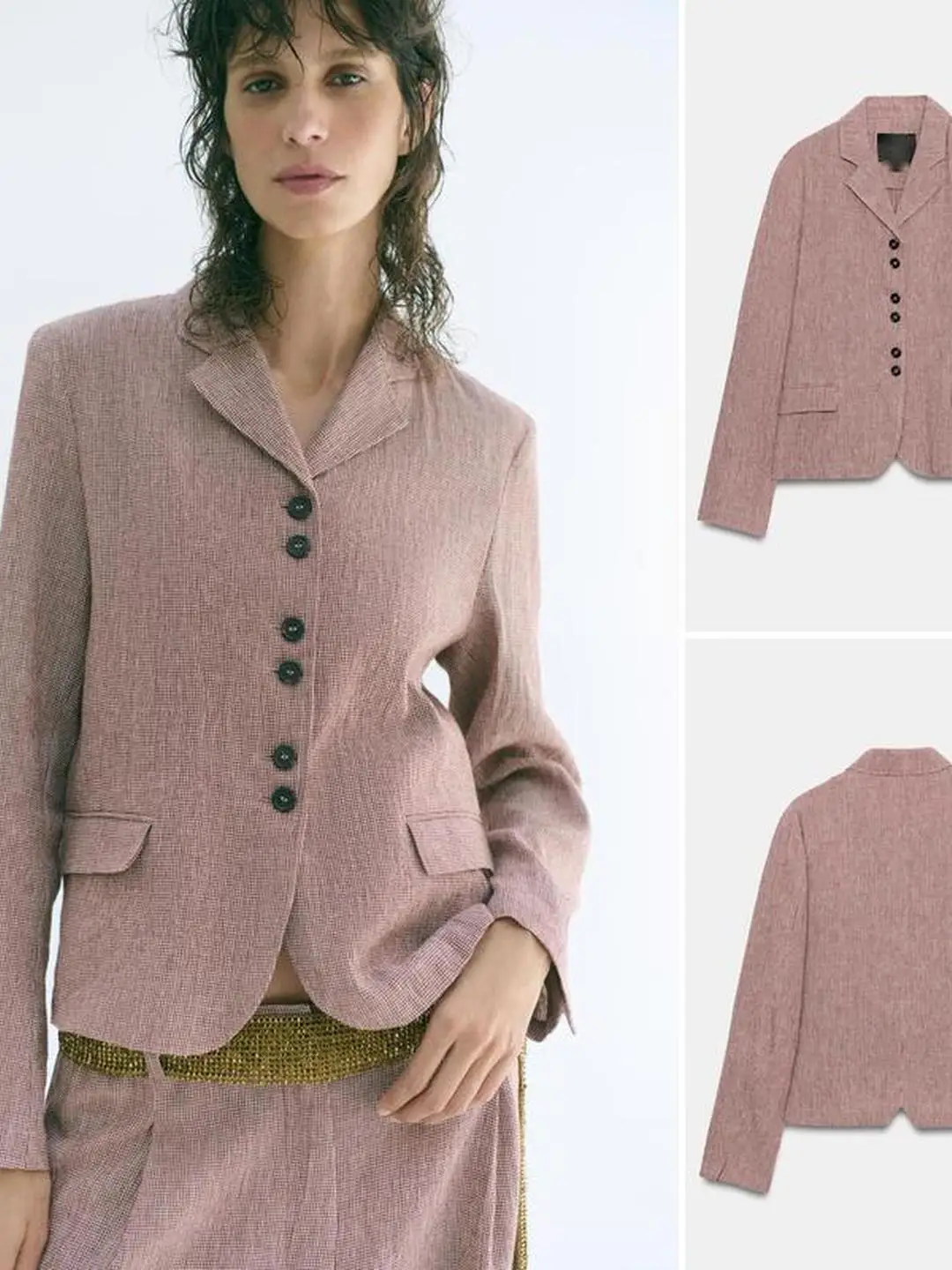 Long Sleeve Button Closure Lapel Suit Jacket Straight Cut Bottom Pocket Women's Workwear Polyester Fiber Autumn Collection