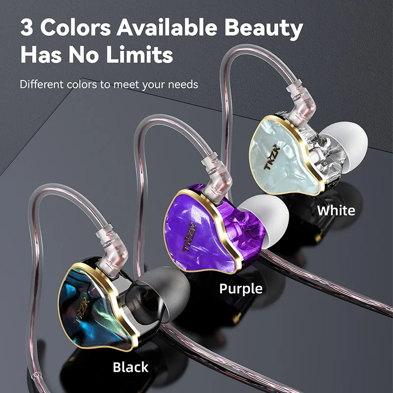 TKZK TK02 HiFi In-ear Earphones Gold-plated 2 pins for a variety of upgrade cables HiFi sound quality Comfortable to wear