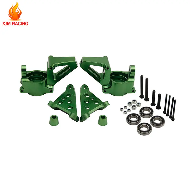 CNC Aluminum Front Wheel Bearing Base Set Green for 1/5 Hpi Rofun Baha Rovan Km Baja 5b Ss 5t 5sc Truck Rc Car Racing Toys Parts