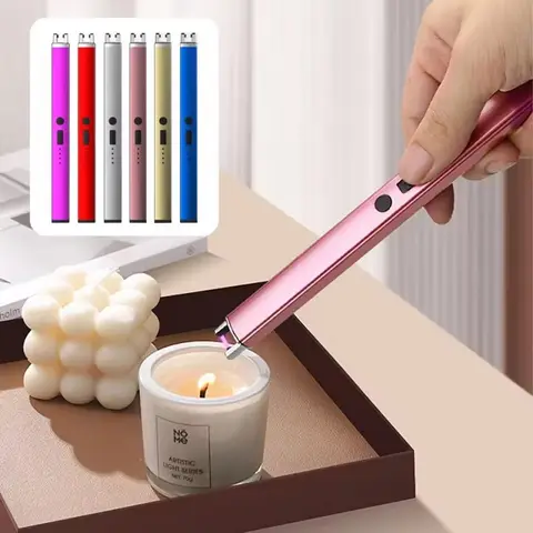 New Style Classic Electric Arc Lighter USB Lighter Without Gas Windproof Thin Torch Candle Lighter Outdoor Camping Equipment