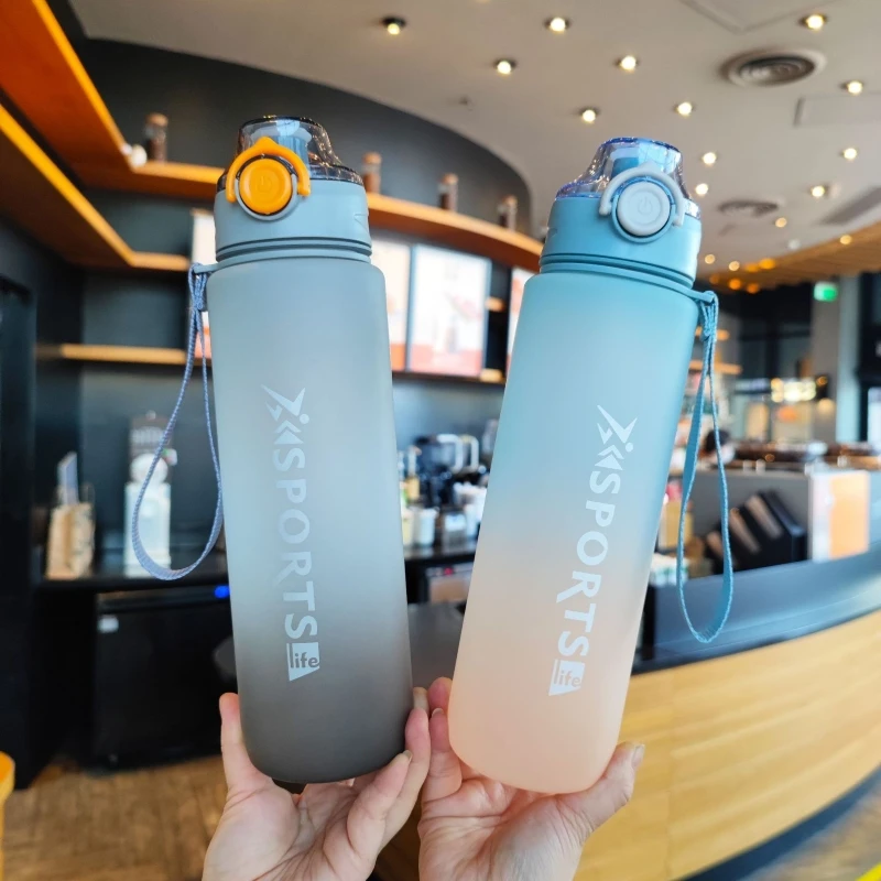 

1L INS Water Bottle Cute Plastic Frosted Leak Proof Mug Fashion Portable Sport Fitness Cup Summer Outdoor Travel Drink Tumbler