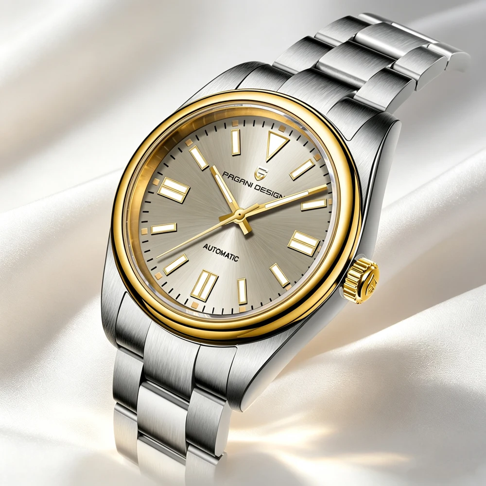 2026 New PAGANI DESIGN Men's Watches Top Luxury Gold Automatic Watch For Men Mechanical Wristwatches AR Sapphire Mirror Waterproof Luminous Sports Stainless Steel Man Gift Clock