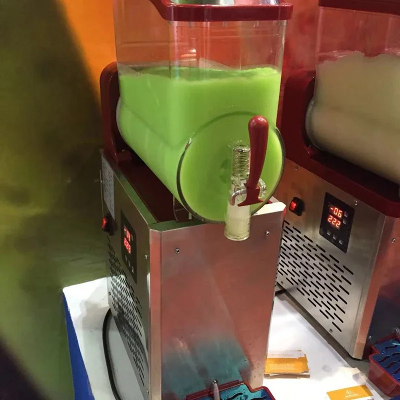 Commercial 24L Double‑Cylinder Slush Machine, Stainless Steel  Smoothie Equipment for Milk Tea Shop & Food Factory